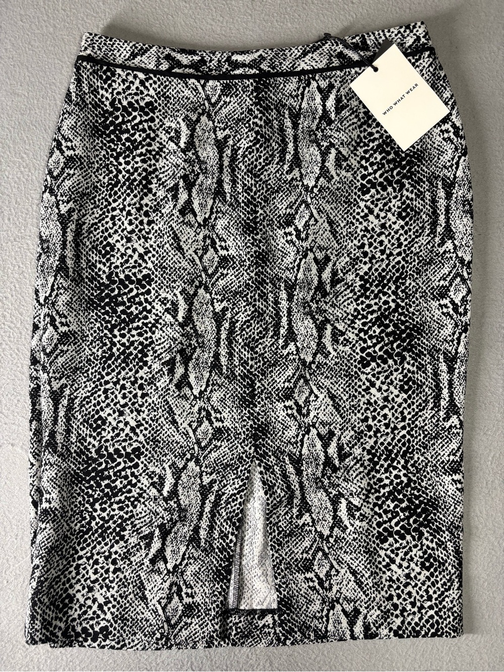 Snake Print Pencil Skirt - Black/White - Who What Wear